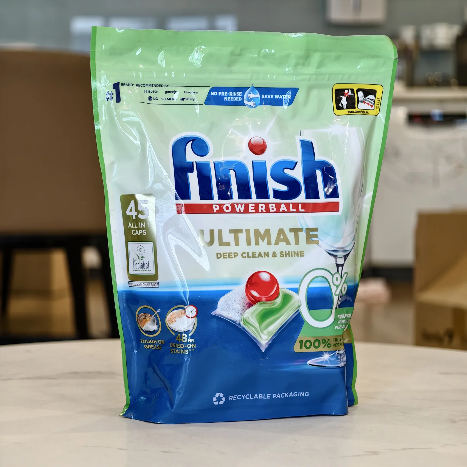 Viên rửa bát Finish Ultimate Eco 0% 45 viên