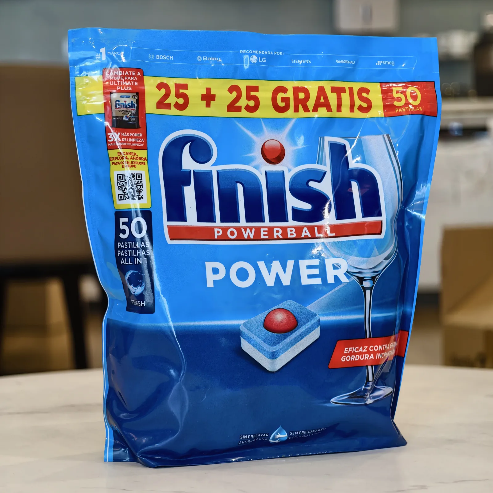 Viên Rửa Bát Finish Powerball All In One 25+25 viên (50 viên)